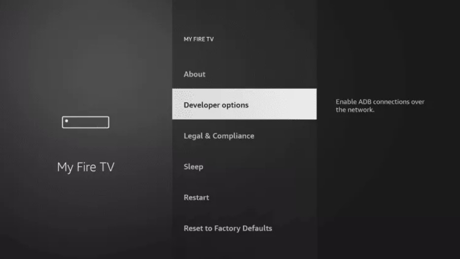 Installation Guide Developer Options highlighted
